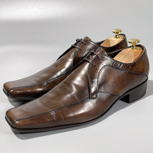  prompt decision KATHARINE HAMNETT Katharine Hamnett swirl tu Brown tea color men's original leather leather shoes 25.5cm business shoes A1886