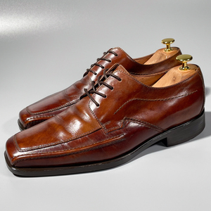 即決 ジョンストン&マーフィー Uチップ ブラウン 茶色 メンズ 本革 レザー 革靴 26.5cm ビジネスシューズ フォーマル 紳士靴 C1717