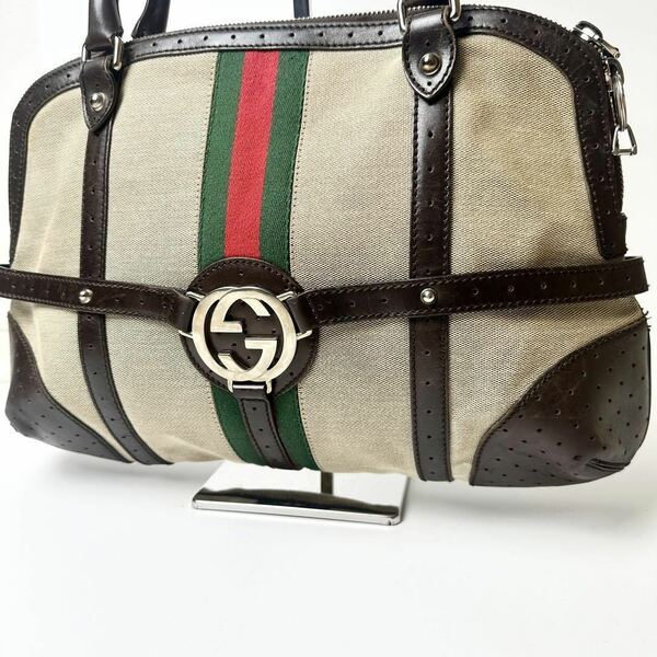 GUCCI オールド シェリーライン ハンドバッグ インターロッキング　レザー　114887　希少　レア　ヴィンテージ