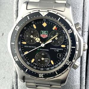 【1円〜】TAG HEUER タグ ホイヤー 腕時計 メンズ クロノグラフ 570.206 ブラック文字盤 1/10 プロフェッショナル デイト 可動品