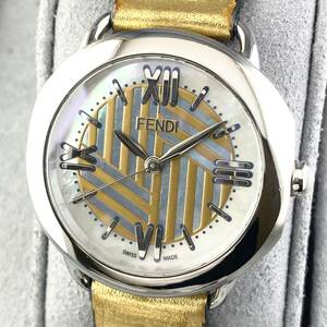 【1円箱付】FENDI フェンディ 腕時計 メンズ 80200M セレリア シェル文字盤 ゴールド ローマン ラウンドフェイス 可動品