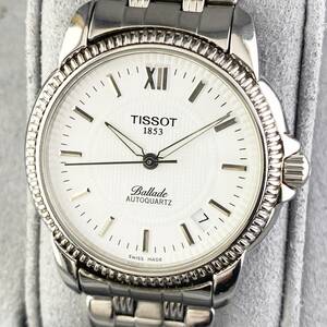 【1円〜】TISSOT ティソ 腕時計 メンズ AUTOQZ Ballade バラード ホワイト文字盤 ラウンドフェイス 裏スケ 可動品