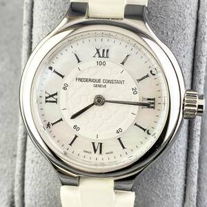 【1円箱付】FREDERIQUE CONSTANT フレデリック コンスタント 腕時計 メンズ ホワイトシェル文字盤 ラウンドフェイス 正規品