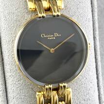 【1円〜】Christian Dior クリスチャン ディオール 腕時計 レディース バギラ 46-154-2 ブラックムーン ゴールド 可動品_画像4
