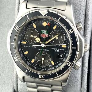 【1円〜】TAG HEUER タグ ホイヤー 腕時計 メンズ クロノグラフ 570.206 ブラック文字盤 1/10 プロフェッショナル デイト 可動品