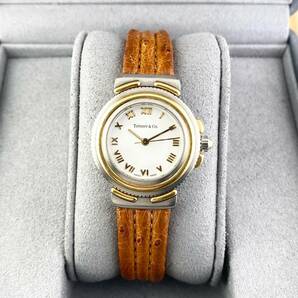 【1円〜】Tiffany & Co. ティファニー 腕時計 レディース インタリオ L0822 ホワイト文字盤 ゴールド ローマン スクエア 可動品の画像7