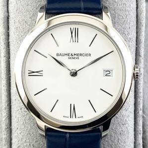 【1円箱付】BAUME&MERCIER ボーム&メルシエ 腕時計 メンズ CLASSIMA クラシマ ホワイト文字盤 ラウンドフェイス デイト 可動品の画像8