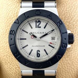 【1円箱付】BVLGARI ブルガリ 腕時計 レディース ALUMINIUM アルミニウム AL29TA ホワイト×ブラック デイト 可動品の画像8