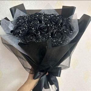 11本黒バラブーケ プレゼント お祝い 枯れない花 永生薔薇 特別な人へ