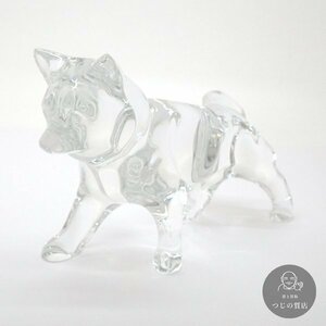 【1円～】Baccarat 柴犬 フィギュリン 置物 ※欠けあり バカラ 犬 戌 干支 クリスタル ◆送料600円～◆～3/27(水)終了 質屋-9492