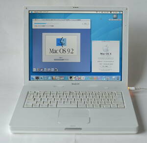 iBook G4 14inch 1.07GHz 768MB/56GB/AM/SD прекрасный OSX10.4.11&0S9.2.2 classic окружающая среда 