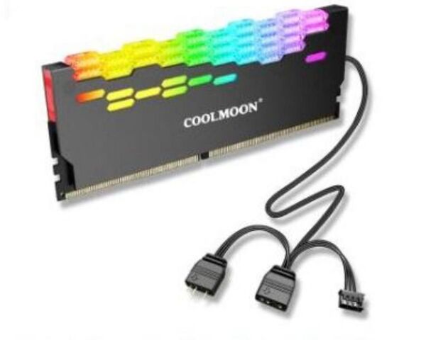 【COOL MOON】ARGB メモリヒートシンク LED発光 2個1セット (黒)