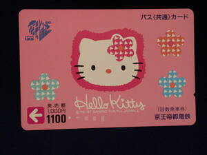 * capital . electro- iron Hello * Kitty bus common card face value 1,100 jpy < unused 