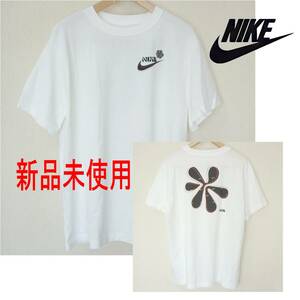 新品未使用◆送料無料(レディースXL)ナイキ NIKE 白バクプリTシャツ/バックプリント/半袖Tシャツ /ゆったりフィット