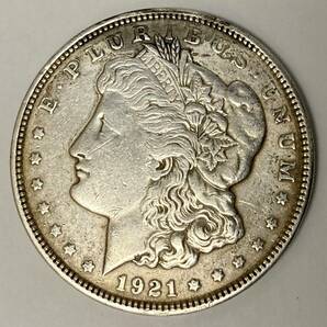 1円～【中古/美品】1921年 1ドル銀貨 アメリカコイン モルガンダラー 古銭 外国コイン ONE DOLLAR UNITED STATES OF AMERICA 外貨 約26.7gの画像1