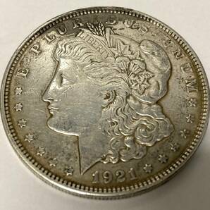 1円～【中古/美品】1921年 1ドル銀貨 アメリカコイン モルガンダラー 古銭 外国コイン ONE DOLLAR UNITED STATES OF AMERICA 外貨 約26.7gの画像2