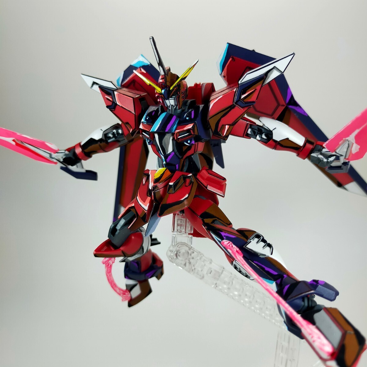 ☆Modèle de style d'illustration☆Peinture animée☆Gunpla☆Gundam☆Produit terminé☆Peint☆HG☆Justice immortelle☆GUNDAM☆GUNPLA☆2DGUNPLA, personnage, Gundam, Costume mobile Gundam SEED