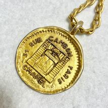 1円 CHANEL シャネル ネックレス アクセサリー ゴールドカラー コイン ゴールド ペンダント ヴィンテージ vintage necklace accessory_画像2