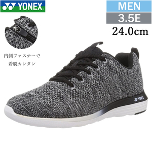 M01Y темно-серый 24.0cm Yonex YONEX энергия подушка прогулочные туфли мужской 3.5E застежка-молния имеется легкий спортивные туфли 