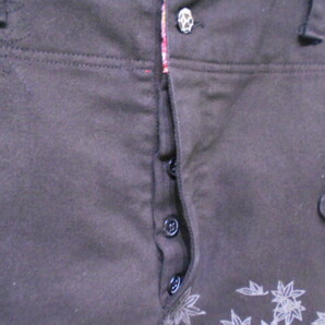 GOUK ゴウク 和柄 ストレッチ サイドベルト スカート 紅葉柄 ブラック ストレッチの画像8
