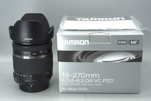 タムロン　TAMRON 18-270mm f3.5〜6.３　PZD φ62 Di Ⅱ VC ニコンFマウント用　元箱付き中古品