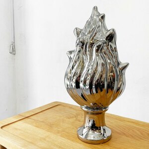 Art hand Auction ★ Artichoke style fire object, flame-shaped ornament, silver, interior accessory, Handmade items, interior, miscellaneous goods, ornament, object