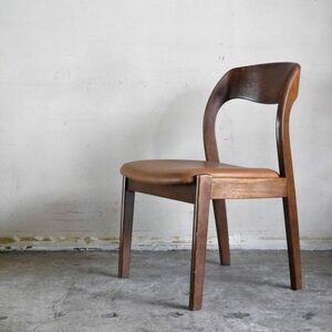 # Japan Vintage Japan Vintage oak material dining chair PVC leather seat side chair sila leather furniture 