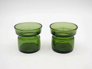 ● Dancek Dansk Glass Candle Holder 2 очков, набор пара зеленые yens Quest go jens h Quistgaard Scandinavian Design