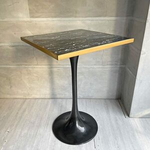 ♪ カレデザイン KARE DESIGN サンレモ San Remo ブラックスクエア バーテーブル 70×70cm ガラストップ ドイツ 廃番 定価￥90,640-