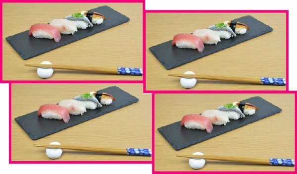 【送料無料:4枚:スレートプレート:30cm x 10cm】★4個:おしゃれ：天然石:お皿：プレート★和食 洋食 中華★皿 アウトドア 石皿 石 角皿