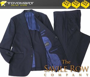 5084●Savile Row サビルロウ●1022　新品 【BRITANNIA】 ストライプ　ストレッチ スタンダードスーツ　ネイビー/AB7