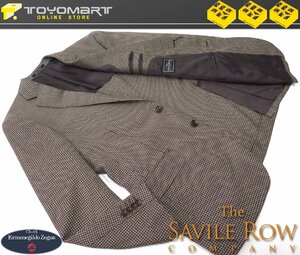 9008●Savile Row サビルロウ●新品 【エルメネジルド・ゼニア】 千鳥格子 シルク混 プレミアムスタンダードジャケット　ブラウン/BE8