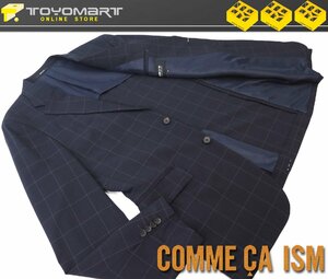 5014●コムサイズム COMME CA ISM●新品　GL08 《ウォッシャブル対応》 ウィンドウペン ジャケット　ネイビー/LL　定価19800円