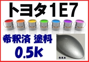 ◇ トヨタ1Ｅ7　塗料　シルバーマイカＭ　希釈済　カラーナンバー　カラーコード　1E7