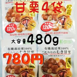 【お子様のおやつに】甘栗 大容量 480g ( 120g ×4袋 )/賞味期限2025.5.20 /クーポン利用で780円！