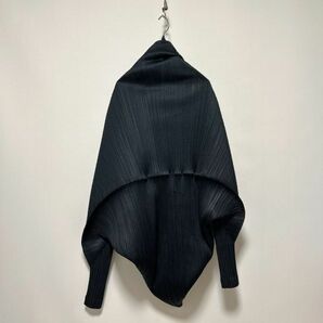 C0012★10.2 高級 ISSEY MIYAKE イッセイミヤケ ドレープ カーディガン ブラック レディース ストレッチ 総プリーツ プリーツプリーズの画像3