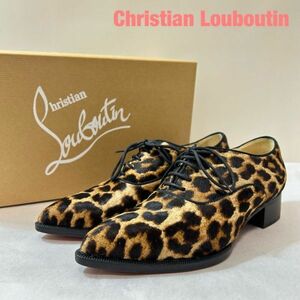 W0001★6 Christian Louboutin クリスチャンルブタン レディース 総柄 ハラコ レザー ローファー 革靴 ヒール パンプス レオパード柄