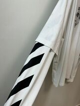 M0012★4 OFF-WHITE オフホワイト レイヤード BIG ロング T シャツ カットソー 白 黒 両面プリント グラフィック MEN'S 株イーストランド_画像3