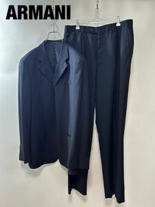 CC0006★5 高級 美品 アルマーニコレツィオーニ ARMANI COLLEZIONI メンズ セットアップ スーツ ジャケット スラックス ビジネス 黒 50R