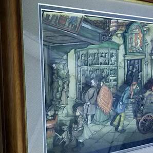 大きい シャドーボックス 額装 横48㎝×縦38.5㎝ ANTON PIECK 立体画 額縁 3D インテリア アンティーク 壁掛け ペーパークラフト 検索/空額の画像5