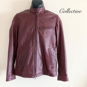 Collective /コレクティブ /メンズ02 メンズビギ レザージャケット ライダースジャケット シングルライダース 羊革 ラムレザー 本革 古着