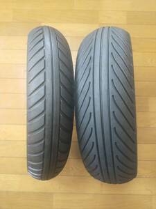 送料無料【前後セット】DUNLOP　ダンロップ KR345　フロント　100/485-12　リア　120/500-12　NSF100 NSR50　12インチ　中古レインタイヤ