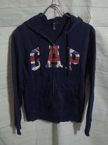  men's pj638 GAP Gap Union Jack Logo badge Zip up sweat Parker S navy navy blue 