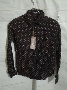  lady's pj673 unused goods RNAa-ruene- polka dot dodo pattern long sleeve shirt M black black 