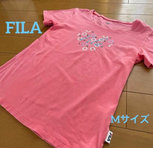 FILA 半袖　Tシャツ　ピンク　花柄