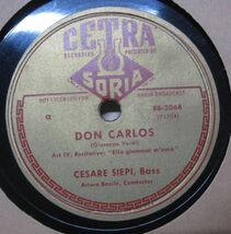 12インチSP・イタリア盤・チェーザレ シエピ Cesare Siepi・ドン カルロス DON CARLOS 第４幕 recitative/Ario ・240404_画像1