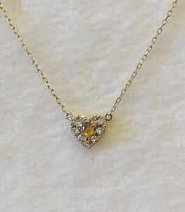  new goods regular goods AHKAH Ahkah necklace diamond citrine Heart box paper bag ribbon present diamond present gift 