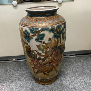 薩摩 武士図 骨董品 オブジェ 置物 玄関 床間飾り 豪華 粉彩 沈香壺 古玩 中国 インテリア　古美術 花瓶 花器