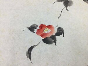 【三】まくり 椿 華 花 詩 歌 詳細不明 サインあり 落款あり　s3651h240222y10