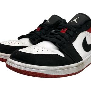 NIKE (ナイキ) AIR JORDAN 1 LOW BLACK TOE ローカットスニーカー 553558－116 US9.5 27.5cm ホワイト×ブラック メンズ/036の画像1